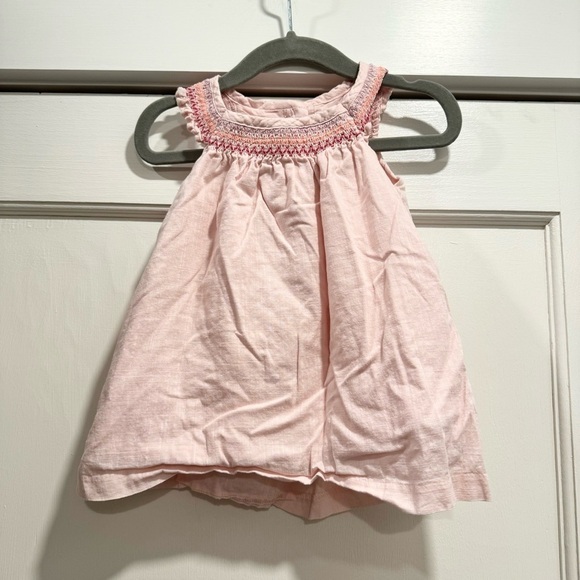 Gymboree Other - Gymboree Pink Cotton Smocked Embroidered Dress 12M Spring Easter Boho